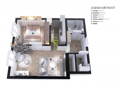 Pronájem bytu, 2+kk, 45 m²